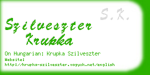 szilveszter krupka business card